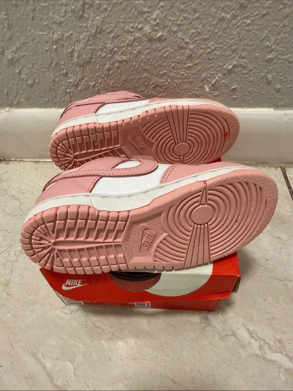 Nike Dunk Kids' Pink and White Low-Top Sneakers